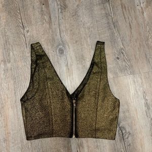 Crop top Bandeau Gold Tank Top